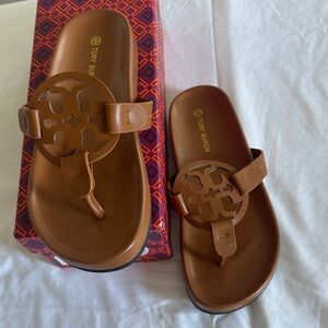 Tory Burch Tan Logo Sandals